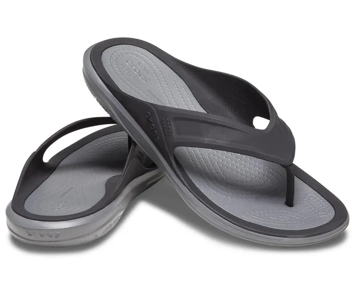 Men Swiftwater Wave Flip Blackslate Grey Crocs Sandals