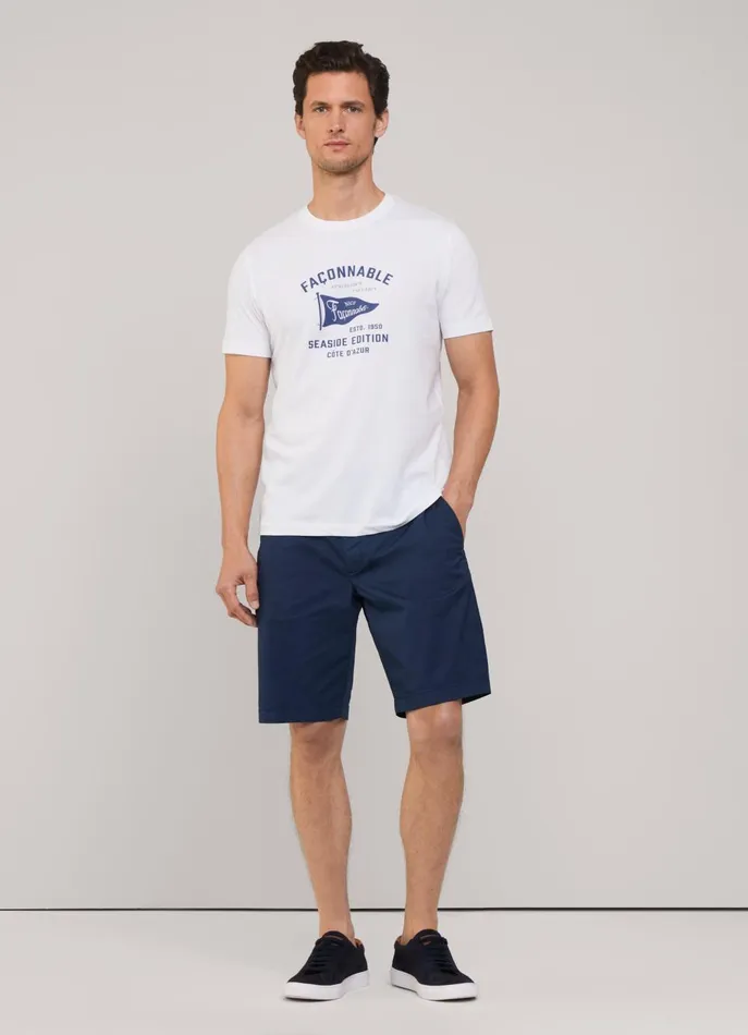 Men TShirts and Sweatshirts Faonnable Regular Fit Flag TShirt White