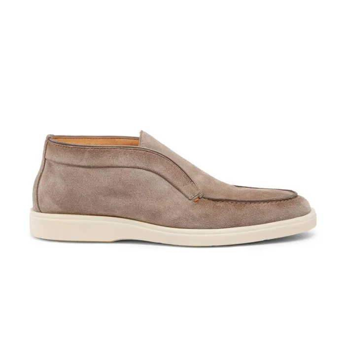 Men Taupe Suede Desert Boot Santoni Boots