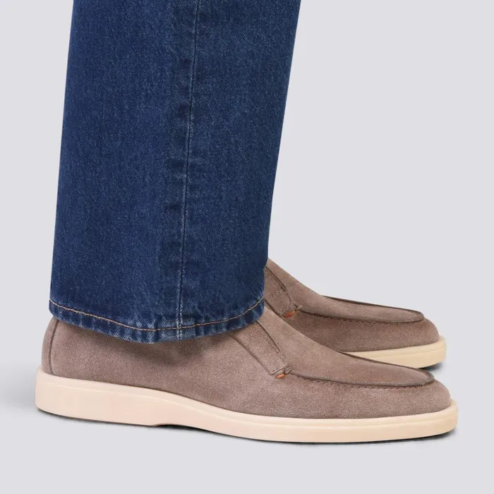 Men Taupe Suede Desert Boot Santoni Boots