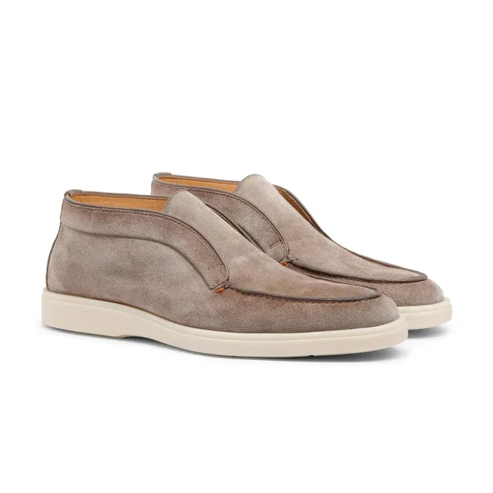 Men Taupe Suede Desert Boot Santoni Boots
