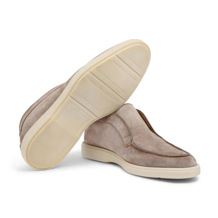 Men Taupe Suede Desert Boot Santoni Boots