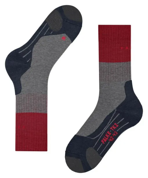 Men TK2 Explore Men Trekking Socks Lightgreyred FALKE Hiking Socks