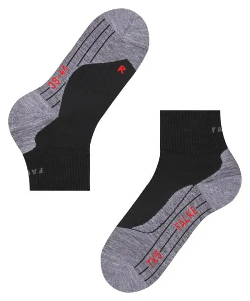 Men TK5 Wander Short Men Trekking Short Sock Black FALKE Hiking Socks