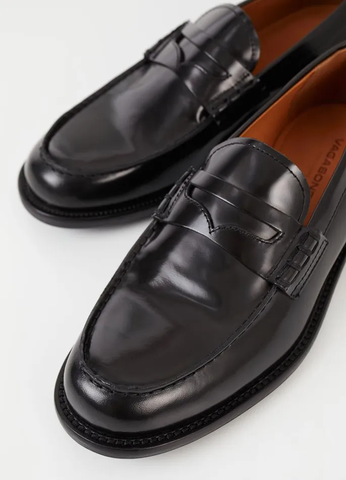 Men Vagabond Loafers STEVEN LOAFER Black Polished Leather