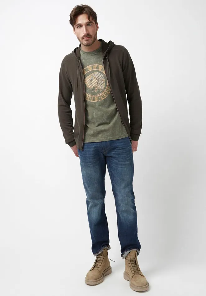Men Wasolop Brown LongSleeve Mens Hoodie Sweater Chocolate Buffalo David Bitton Sweaters