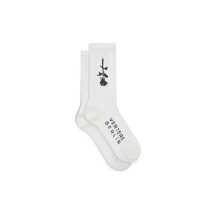 MenWomen SOCKS Vertere Berlin REVERSE ROSE TENNIS SOCKS 8211 WHITE BLACK