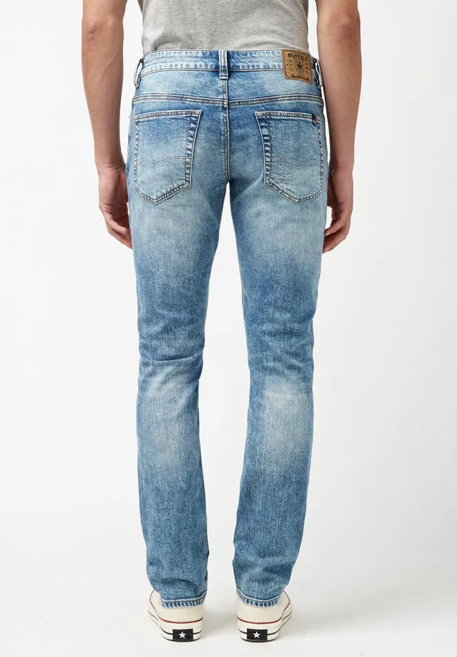 Men Worn and Creased Slim Ash Jeans Indigo Buffalo David Bitton Slim Ash