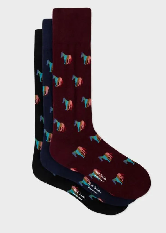Mens 039Broad Stripe Zebra039 Socks Three Pack Paul Smith Socks