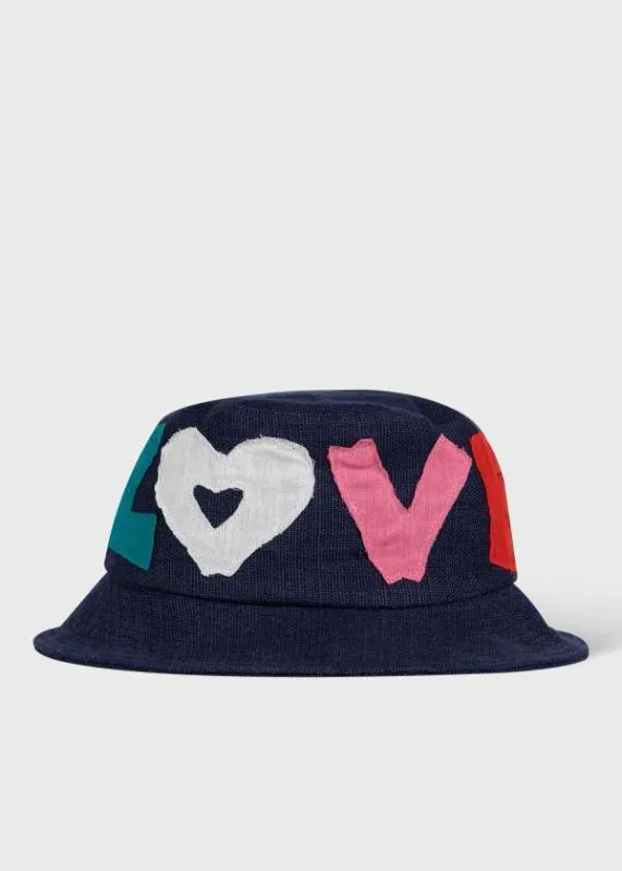 Mens 039Love039 Applique Bucket Hat Paul Smith Hats and Gloves