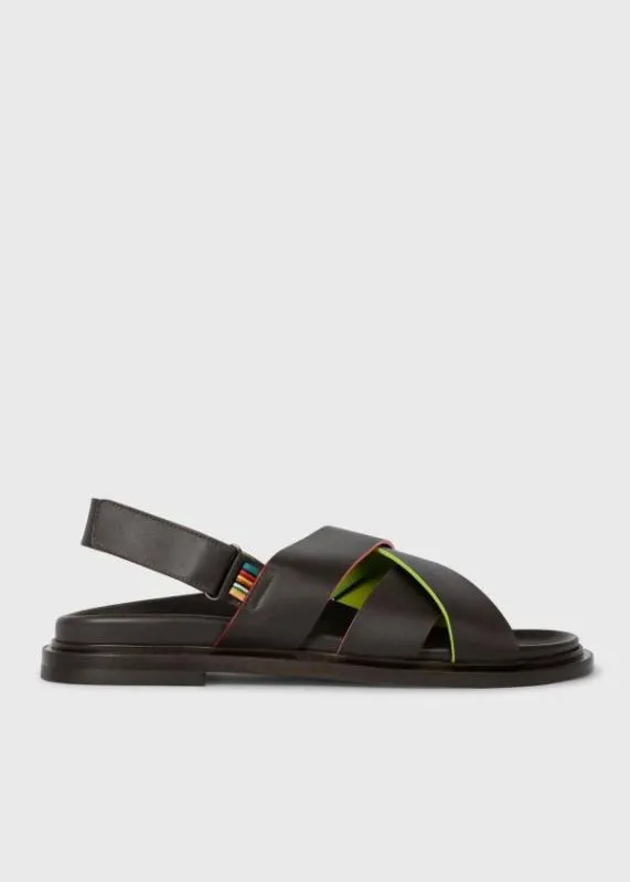 Mens Dark Brown Leather Sandals Paul Smith Sandals