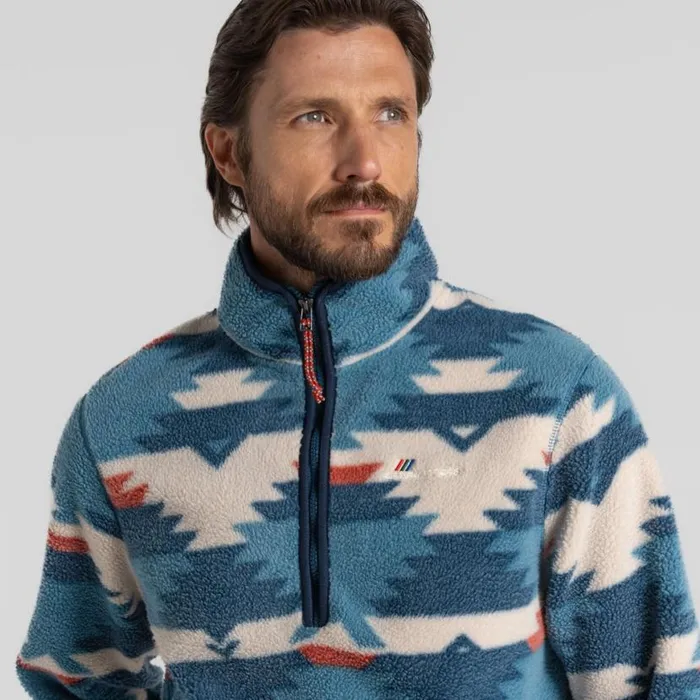 Mens Half Zip Fleece Craghoppers Tatton Half Zip Fleece Brisk Blue Print Mens Half Zip Fleece Craghoppers Tatton Half Zip Fleece Brisk Blue Print