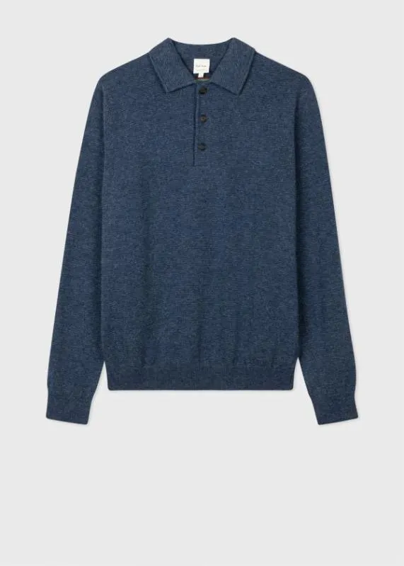 Mens LambswoolBlend Knitted Polo Shirt Paul Smith Polo Shirts