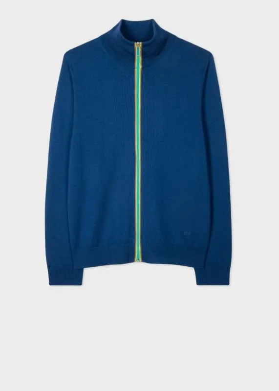 Mens Merino Blend Zip Cardigan Paul Smith Sweaters
