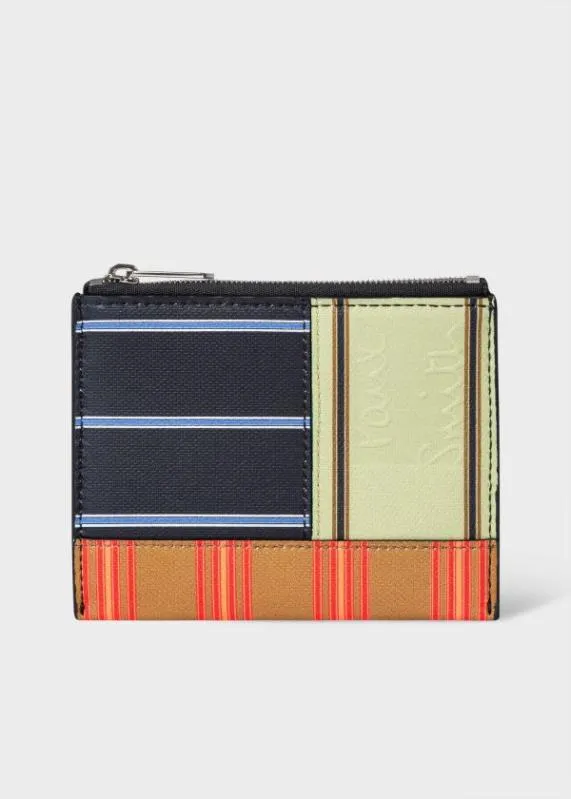 Mens Patchwork Stripe Zip Wallet Paul Smith Wallets