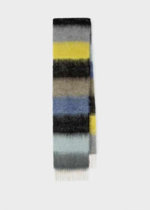 Mens Stripe MohairBlend Scarf Paul Smith Scarves