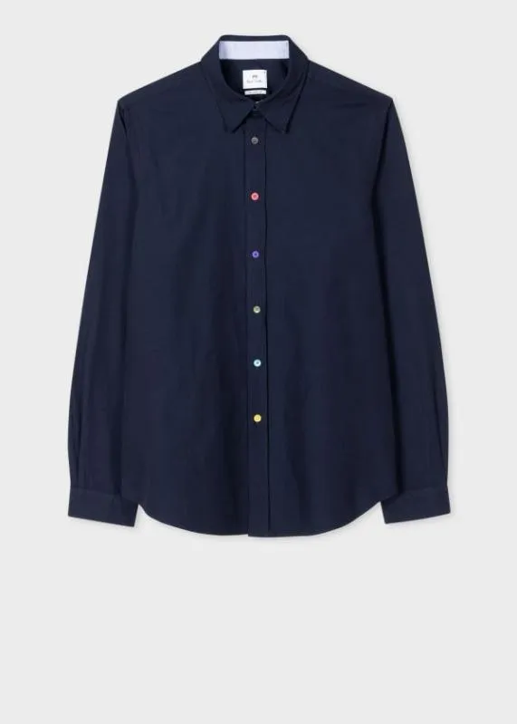Mens TailoredFit Navy Cotton Shirt Paul Smith Shirts