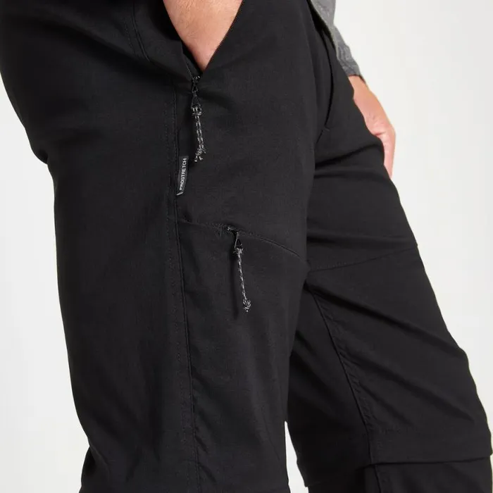 Mens Walking Trousers Craghoppers Kiwi Pro II Convertible Trousers Black Mens Walking Trousers Craghoppers Kiwi Pro II Convertible Trousers Black