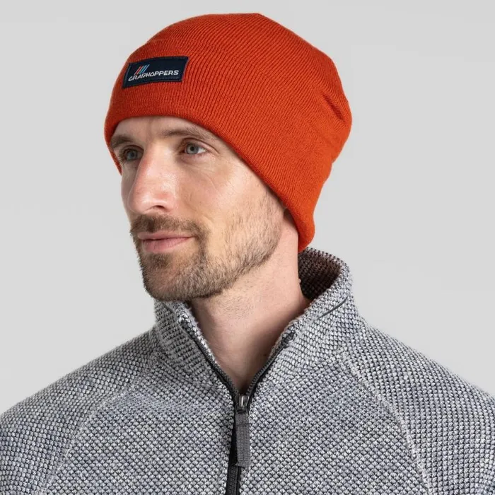MensWomens Hats Craghoppers Archive II Beanie Carnelian Orange