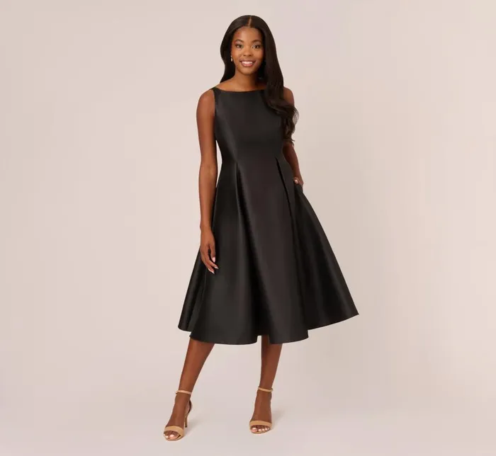 Midi Dresses Womens Adrianna Papell Sleeveless Mikado Fit And Flare Midi Dress With VBack In Black Midi Dresses Womens Adrianna Papell Sleeveless Mikado Fit And Flare Midi Dress With VBack In Black