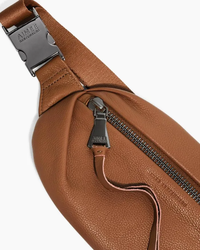 Milan Bum Bag Chestnut With Gunmetal Women Aimee Kestenberg Bum Bags and Belt Bags