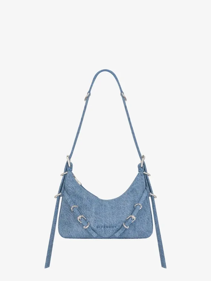 Mini Voyou Bag In Denim Medium Blue Women Givenchy Crossbody Bags