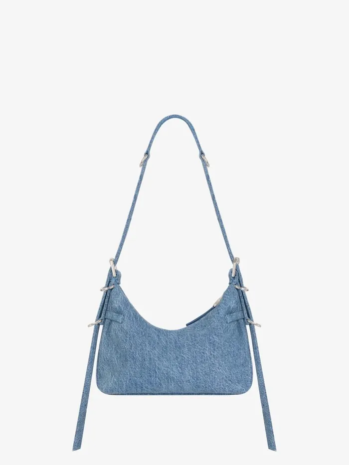 Mini Voyou Bag In Denim Medium Blue Women Givenchy Crossbody Bags