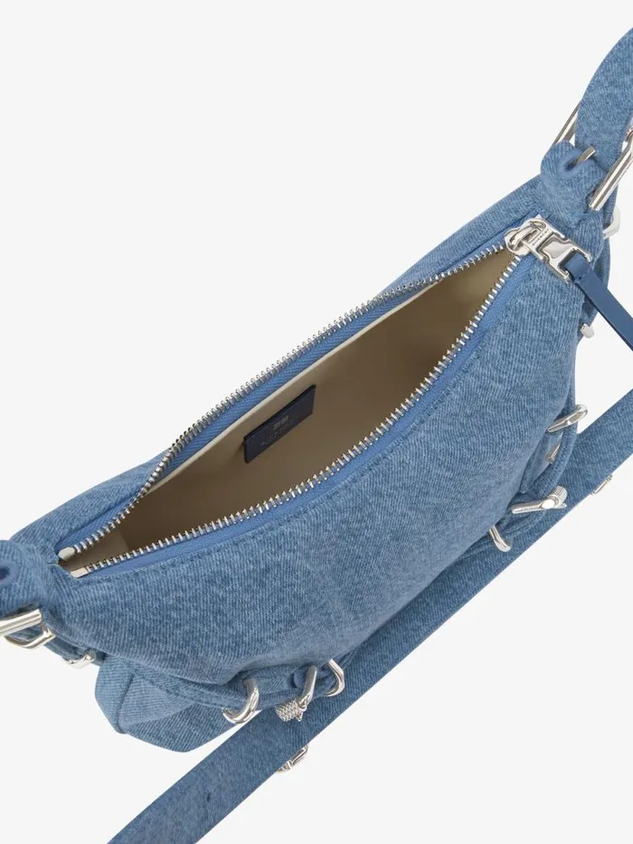Mini Voyou Bag In Denim Medium Blue Women Givenchy Crossbody Bags