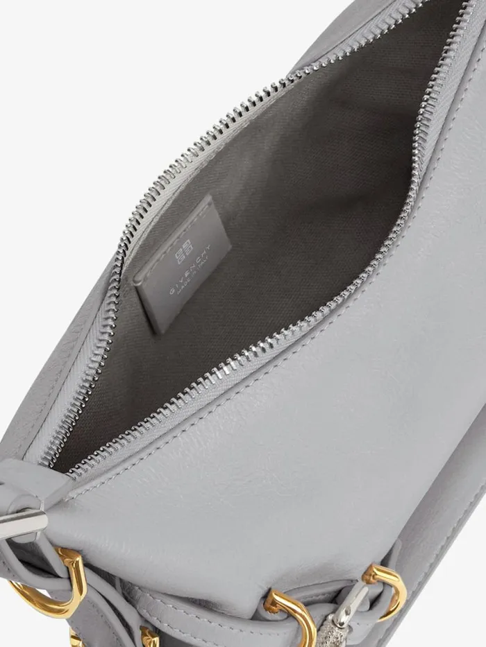 Mini Voyou Bag In Leather Light Grey Women Givenchy Crossbody Bags