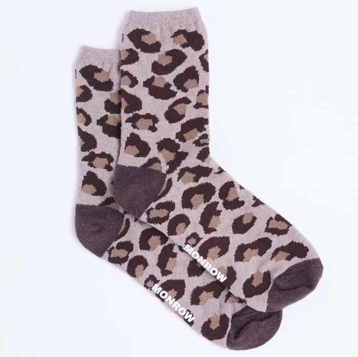 MONROW Accessories Leopard Calf Socks 8211 Women MONROW Accessories Leopard Calf Socks 8211 Women