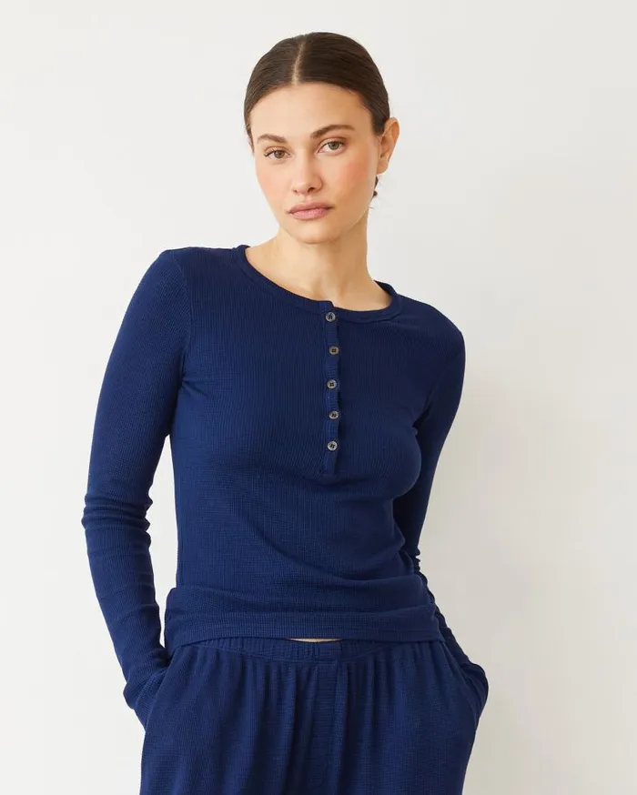 MONROW Long Sleeve Baby Thermal Henley 8211 Women