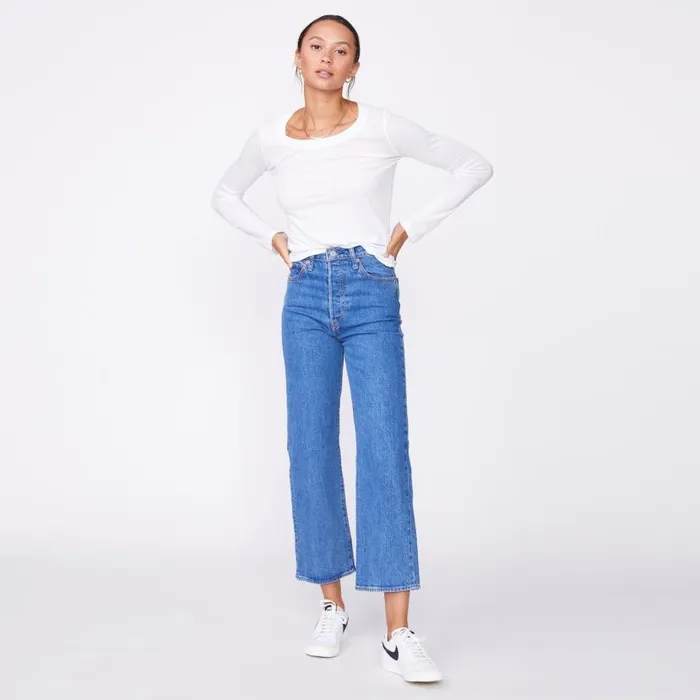 MONROW Long Sleeve Super Fine Jersey Fitted Long Sleeve Crew 8211 Women MONROW Long Sleeve Super Fine Jersey Fitted Long Sleeve Crew 8211 Women