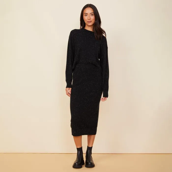 MONROW Skirts Neps Cashmere Pocket Midi Skirt 8211 Women