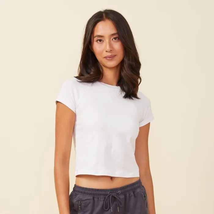 MONROW Tees Fitted Cap Sleeve Tee 8211 Women