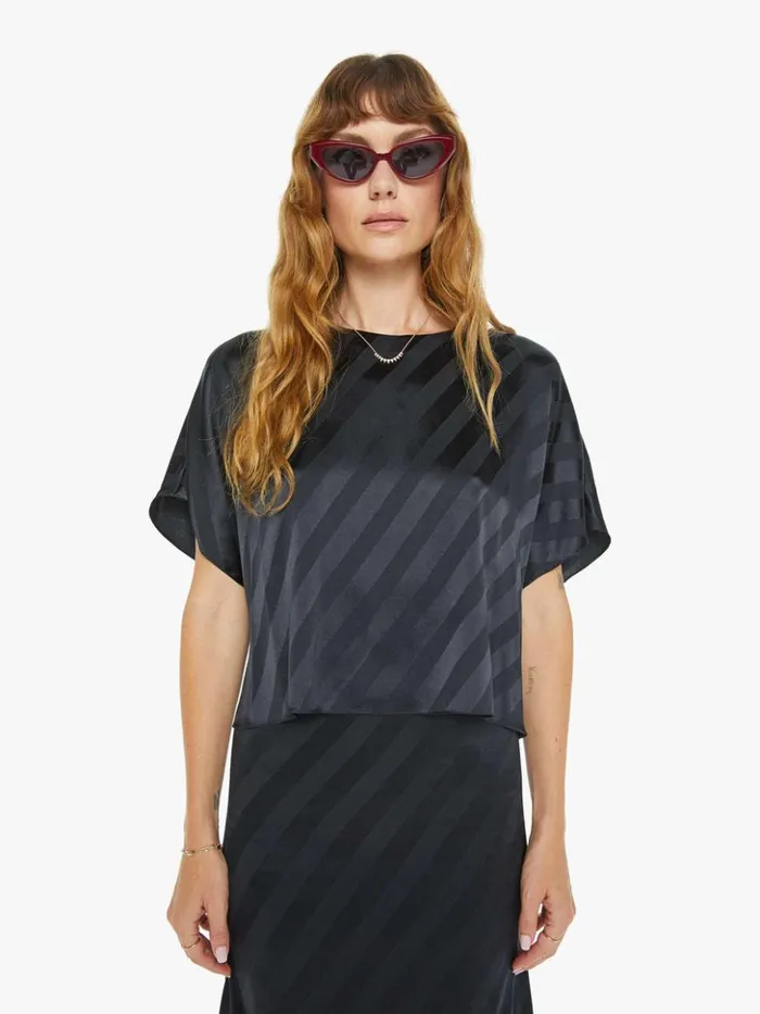 Mother Denim Adria Dolman Crewneck Top Black 8211 Women