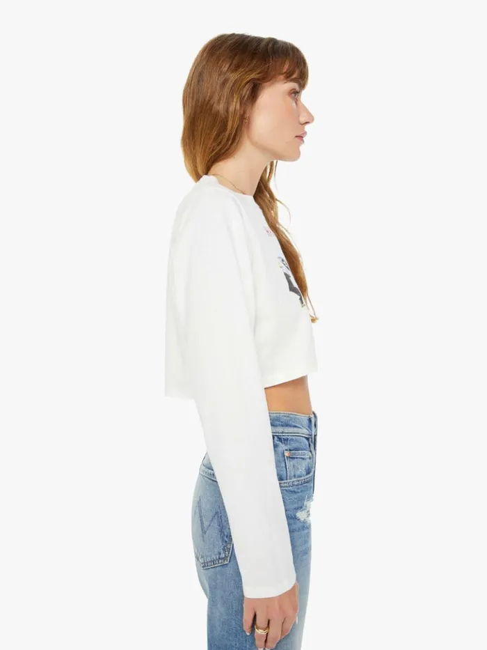 Mother Denim Haute Yoga Long Sleeve Crop Tee White 8211 Women
