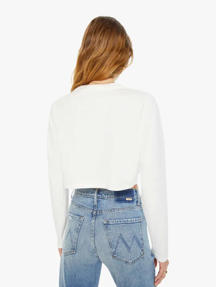 Mother Denim Haute Yoga Long Sleeve Crop Tee White 8211 Women