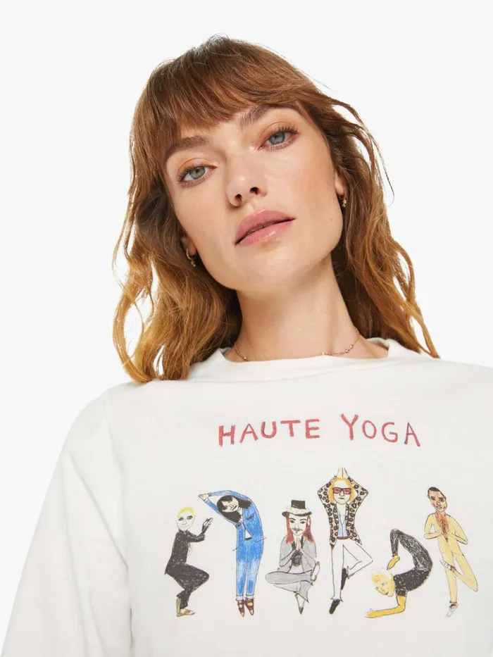 Mother Denim Haute Yoga Long Sleeve Crop Tee White 8211 Women