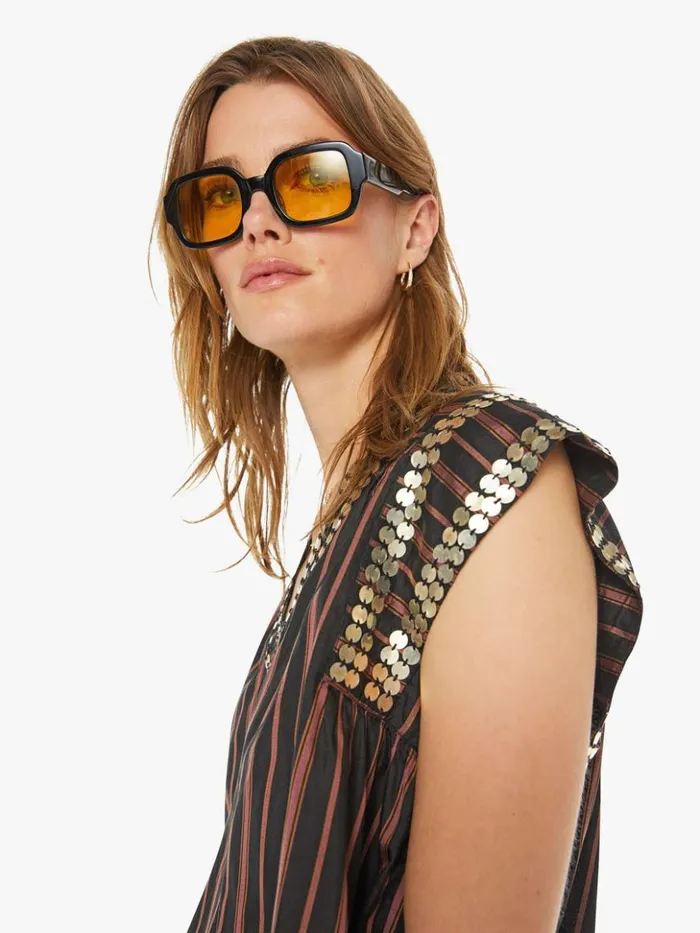 Mother Denim Nehru Stripe Coin Top Clove 8211 Women Mother Denim Nehru Stripe Coin Top Clove 8211 Women