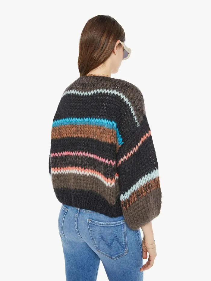 Mother Denim Stripes Galore Bomber Cardigan Chocolate 8211 Women Mother Denim Stripes Galore Bomber Cardigan Chocolate 8211 Women
