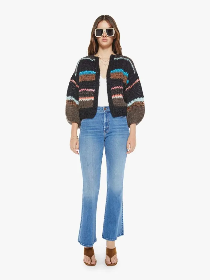 Mother Denim Stripes Galore Bomber Cardigan Chocolate 8211 Women Mother Denim Stripes Galore Bomber Cardigan Chocolate 8211 Women