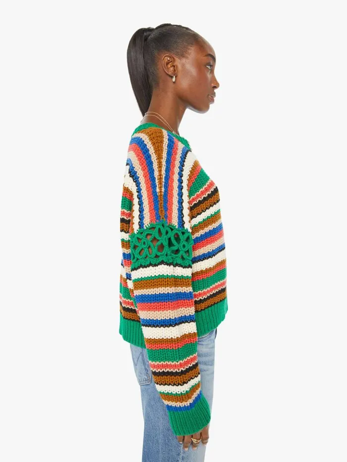 Mother Denim The Long Drop Pullover Inset Flower In The Storm 8211 Women