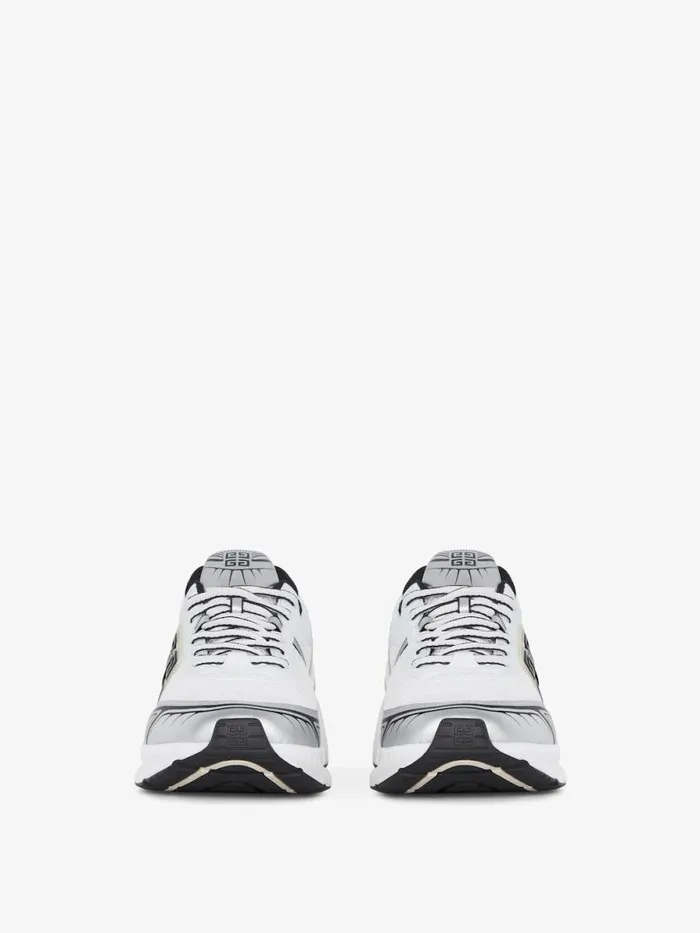Nfnty52 Sneakers In Synthetic Leather And Mesh Whitesilvery Men Givenchy Sneakers