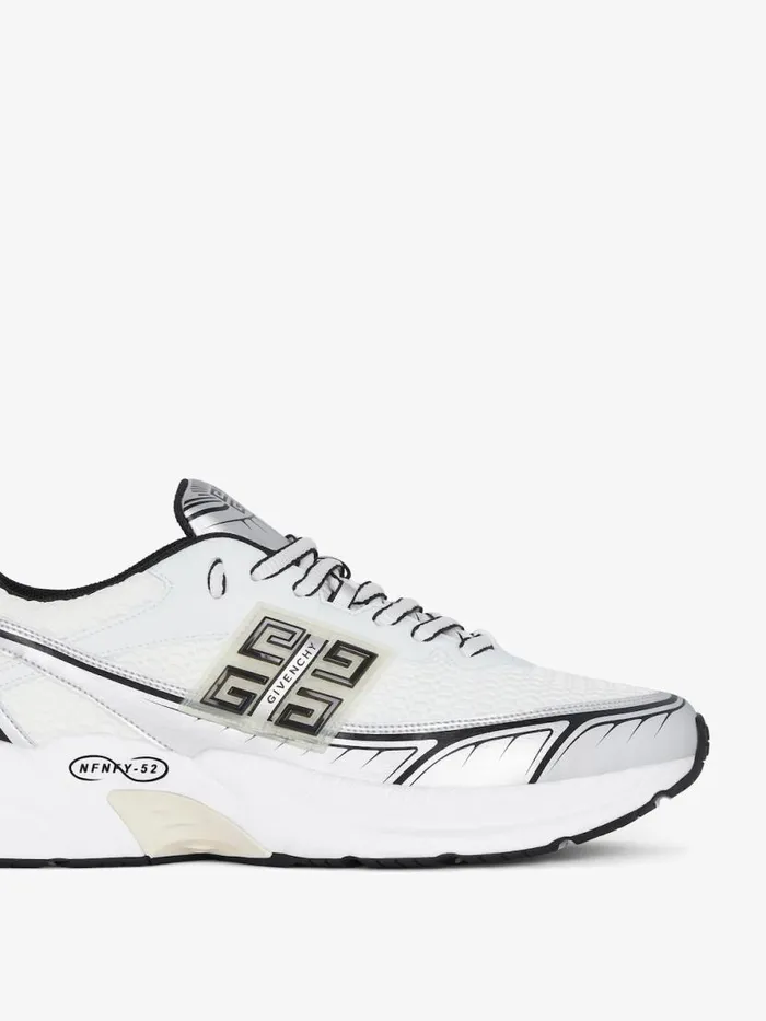Nfnty52 Sneakers In Synthetic Leather And Mesh Whitesilvery Men Givenchy Sneakers
