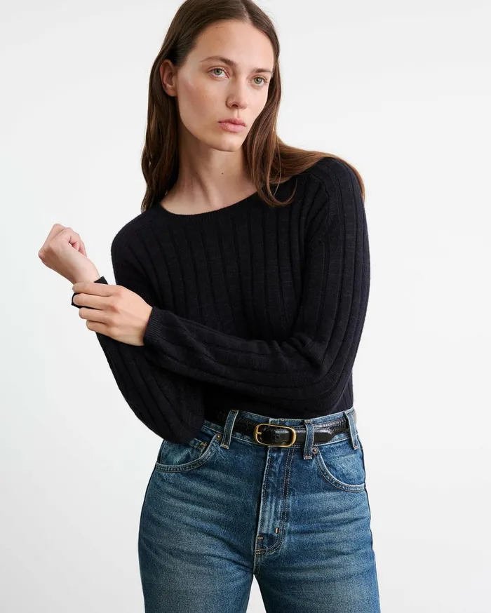 Nili Lotan ALISE SWEATER Dark Navy Women Knits and Sweaters