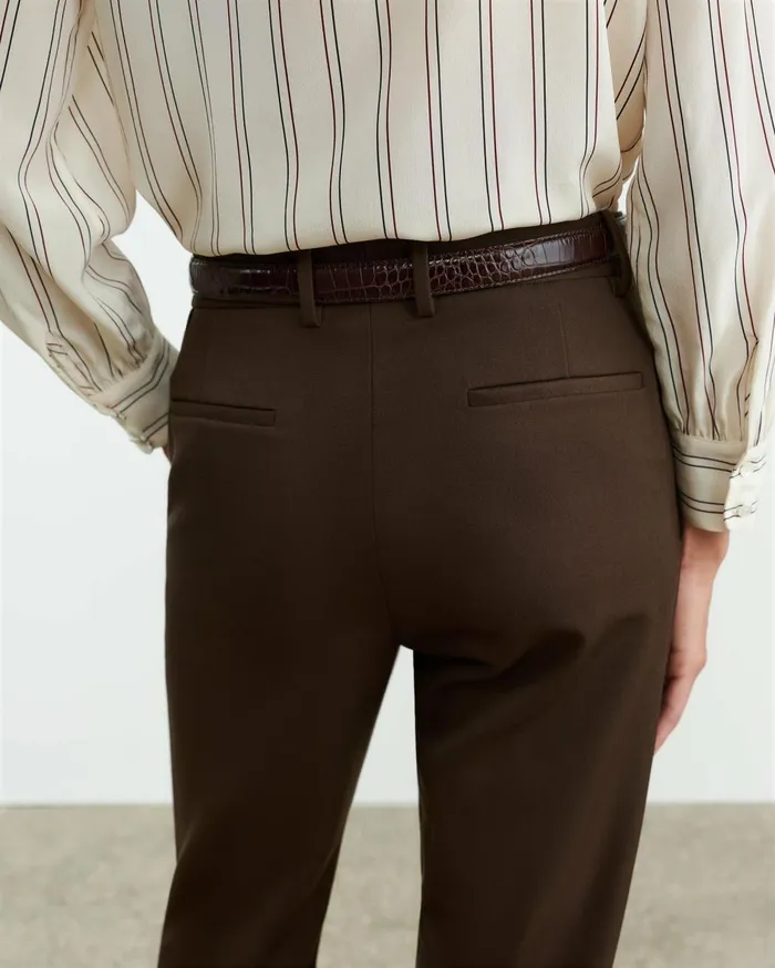 Nili Lotan ANATOLE PANT Brown Women Pants and Shorts