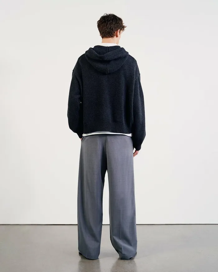 Nili Lotan DAGEN HOODIE Charcoal Men Sweaters