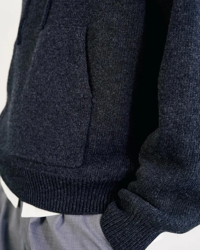 Nili Lotan DAGEN HOODIE Charcoal Men Sweaters