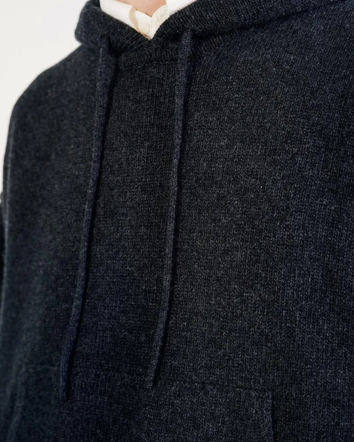 Nili Lotan DAGEN HOODIE Charcoal Men Sweaters