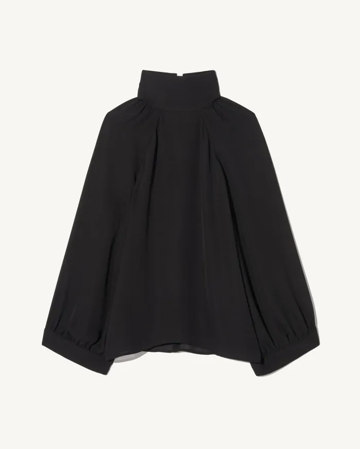 Nili Lotan ELIANNA SILK BLOUSE Black Women Tops